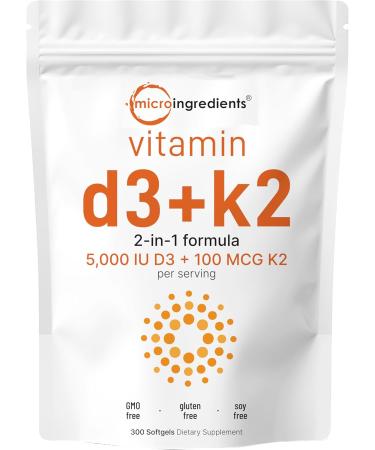 Micro Ingredients Multi Collagen Protein Powder 16oz & Vitamin D3 5 000iu + K2 100mcg Softgels Bundle 2 Pack | Grass-Fed Collagen Peptides | Essential Sunshine Vitamins - Buy Online on GoSupps.com
