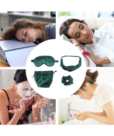 Comfortable Eye Mask Set - Soft Night Blindfold & Travel Covers | Women's 4-Piece Hair & Makeup Set in Miss Hair Green - Buy Online on GoSupps.com