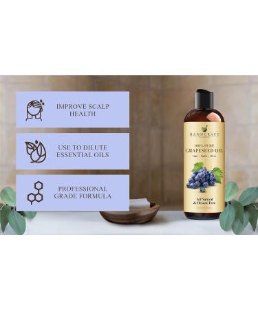 100% Pure Grapeseed Oil - Premium Therapeutic Grade Carrier Oil for Skin and Hair - 236ml (Pack of 1) - Buy Online on GoSupps.com
