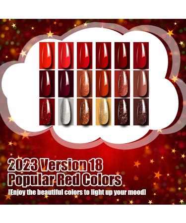 SHOWNAIL 21Pcs Sparkle Red Gel Nail Polish Set - Soak Off, Base Glossy Matte Top Coat, Classic Red Colour - Nail Art Starter Kit 8ml - Buy Online on GoSupps.com