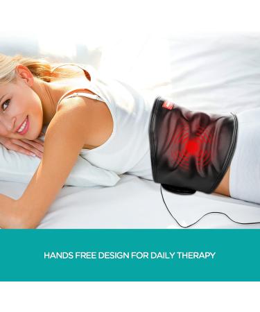 Heating Pad with Massager - Back Pain Relief Strap - 55 Long - 3 Heat Settings - 9 Vibration Modes - Auto-Off - for Low Back, Abdominal, Waist - 8 x 40 Inch - Buy Online on GoSupps.com