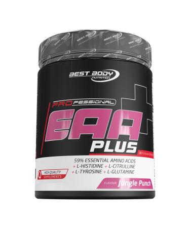 Best Body Nutrition Professional EAA Plus - All 8 essential amino acids + L -Histidine L -Tyrosine L -Glutamine and L -Citrullin - Vegan - Jungle Punch - 450 g Dose Jungle Punch 450 G can - Buy Online on GoSupps.com