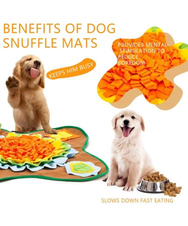 Snuffle Mat for Dogs Interactive Dog Enrichment Toys Mental Stimulation Boredom Play Mat Dog Treats Feeding Mat With Puzzles Encourages Natural Foraging Skills Orange - Buy Online on GoSupps.com