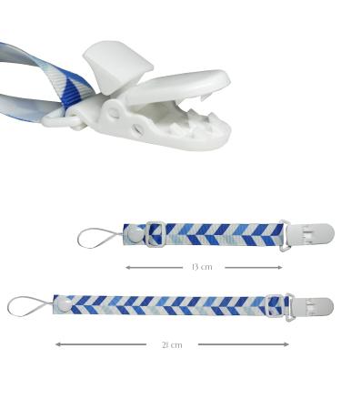 Buy PREMYO 4 Pack Baby Pacifier Chain for Boys - Adjustable Clip Strap - Universal Blue Pacifier Holder - Perfect for International Shipping - Buy Online on GoSupps.com