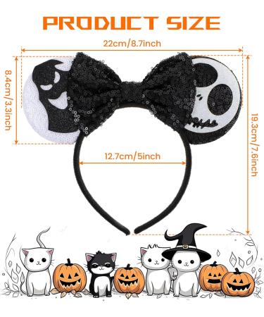 Halloween Mouse Ears Sequin Mouse Ears Headband Halloween Mouse Ears Bow Headbands Shiny Bows Mouse Ears Headbands Cosplay Party Headband For Women Halloween Party Cosplay Costume Accessories(Black) - Buy Online on GoSupps.com