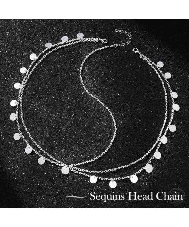 Fashband Sequins Head Chain Silver Tassel Hair Chain Festival Costume Hair Accessories for Women - Buy Online on GoSupps.com