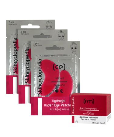 Skincyclopedia Pure Retinol Face Moisturizer & Anti-Aging Pro Matrixyl 3000 Night Cream + Squalane Hydrogel Pads Skin Firming & Texture Enhancer Treats Dark Spots Wrinkles Fine Lines & Acne Scars