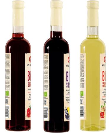 H llinger Bio Sirop Set 3 Bouteilles de 500ml Framboise Cassis-Citron et Gingembre Ratio de Dilution 1:9 Sans Alcool - Buy Online on GoSupps.com