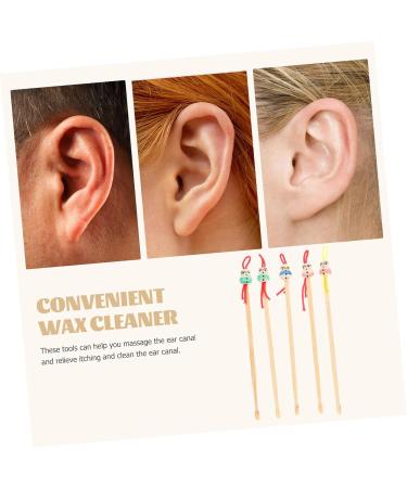 SEWOART 5pcs Bamboo Ear Cleaners with Cartoon Doll Head Use Tool for Safe Ear Wax Removal Skid-Resistant Design for Family Use Attractive and Practical - Buy Online on GoSupps.com