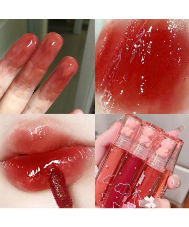 Shop 3 Colors Bear Lip Gloss | Moisturizing & Waterproof Jelly Lip Tint - Cute Liquid Lipstick for Lips & Cheeks - Buy Online on GoSupps.com