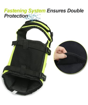 Vivaglory Ripstop Dog Rescue Vest - Improved Buoyancy & Visibility for Small/Medium Dogs | Neon Yellow XS (35-43cm Chest Circumference) - Perfect for Boating & Water Safety - Buy Online on GoSupps.com