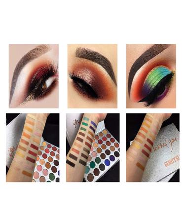 35 Colors Eyeshadow Palette - Professional Glitter & Matte Highlighter Waterproof Long-Lasting Pigment for Stunning Eye Makeup - Buy Online on GoSupps.com