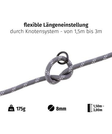 Floxic Premium Kleine Dog Leash | 3M Adjustable Touwline for Small & Medium Dogs | Stylish & Durable in Gray or Orange | 8mm - Buy Online on GoSupps.com