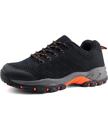JABASIC Women Hiking Shoes - Outdoor Knit Trekking Sneakers (Size 6, Black/Orange) - Buy Online on GoSupps.com