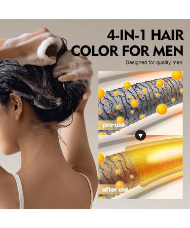 ChaneeHann Hair Color Brown 400 ml 3in1 Hair Dye Shampoo with natural plant extracts against gray and white hair fast coverage for men and women - Buy Online on GoSupps.com