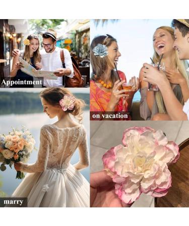 Hair Clips 4Pcs Hawaiian Flower Hair Clips for Women Rose Hair Clips Hair Barrettes 3.5 Inch Artificial Flower Clips Artificial Tropical Flower Clips for Beach Party favors Vacation Water Blue red orange soft Pink - Buy Online on GoSupps.com