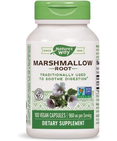 Nature's Way Marshmallow Root 960 mg - 100 Vegan Capsules for Digestive Support - Buy Online on GoSupps.com