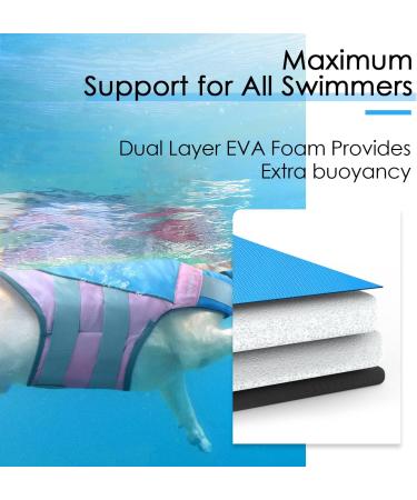 ThinkPet Dog Life Jacket - Adjustable Reflective Buoyancy Vest for Safety - Blue/Pink XL for Swimming & Water Safety - Buy Online on GoSupps.com