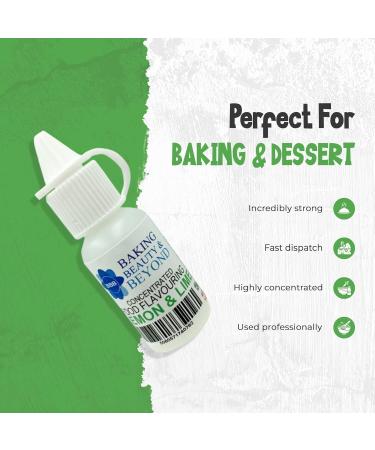 Baking Beauty and Beyond Concentrated Food Flavouring Oil - Dozen of Professional Quality Food Grade Flavouring Oil for Candy Making Baking Cooking Lip Balm and Lip Gloss - Lemon & Lime (30ml) - Buy Online on GoSupps.com