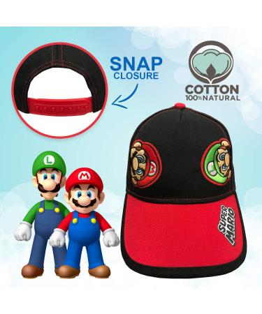 Nintendo Super Mario & Luigi Black Cotton Baseball Cap | Boys Size 4-14 - Buy Online on GoSupps.com