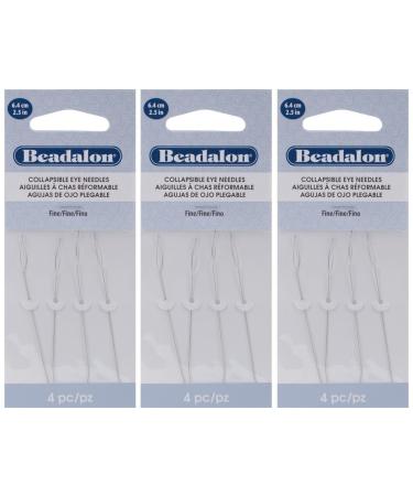 3-PACK - Beadalon Collapsible Eye Needles 2.5-Inch Fine 4/Pack