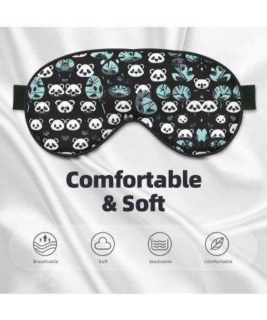 Black and White Panda Face Eye Mask | Soft Elastic & Adjustable Sleeping Mask for Men & Women | Comfortable Nighttime Sleep Aid - Buy Online on GoSupps.com