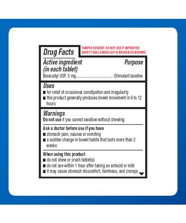 Bisacodyl 5MG Generic Laxative Coated Tablets 1000 Count x 4 Bottles (4000 Total) - Bulk Pack for Gentle Relief - Buy Online on GoSupps.com