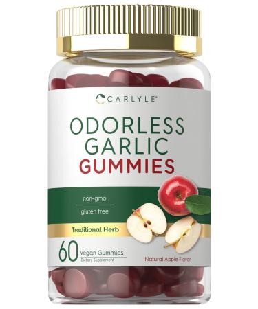 Carlyle Odorless Garlic Gummies | 60 Count | Natural Apple Flavor | Vegan Non-GMO Gluten Free