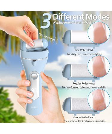 Amble Electric Foot Scrubber Callus Remover - Rechargeable Pedi Foot File for Hard/Dead Skin - Professional Pedicure Tool for Cracked Heels - Wet&Dry Foot Care Kit - Ideal Gift - Buy Online on GoSupps.com