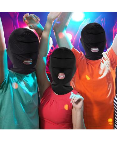 3 Pcs Full Cover Zentai Hood Masks with Mouth Hole, Elastic Face Mask with Thick Sponge Cushion, Black - Buy Online on GoSupps.com