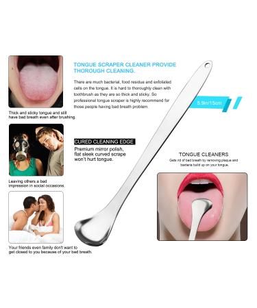 Dental Tools Kit - 6Pcs Tongue Cleaner Scraper for Fresh Breath - Medical Grade Metal Tongue Scraping Cleaner with Carrying Case - Adults and Kids Oral Care - Buy Online on GoSupps.com