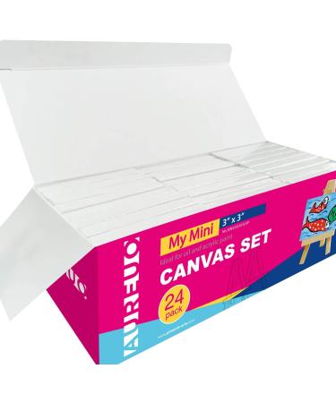 AUREUO Mini Stretched Canvas 3x3 Inch 24 Pack - Square Canvas Holiday Gift Set for Kids - Ideal for Painting & Crafts - Buy Online on GoSupps.com