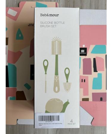Bebamour 3 in 1 Stand Baby Bottle Brush Set - Soft Cleaning Brushes for Bottles, Teats, and Straws (Grey) - Buy Online on GoSupps.com