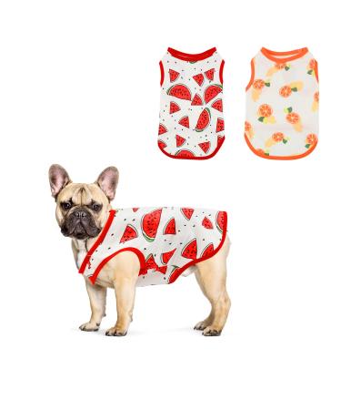 2 pieces dog t-shirt dog shirts dog shirts small dog clothes cotton pet pet fruit printed t-shirt thin summer vest breathable puppy sweatshirt chihuahua dress (xl) - Buy Online on GoSupps.com