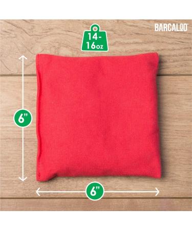 Barcaloo Weather Resistant Cornhole Bean Bags Set - 8 Duck Cloth Bags - Regulation Size & Weight - Red & Black - Buy Online on GoSupps.com