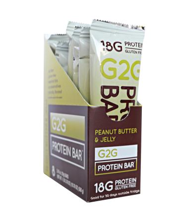 G2G Protein Bar, Peanut Butter & Jelly, Healthy Snack, Delicious Meal Replacement, Gluten-Free, Clean Ingredients, Refrigerated for Freshness, 8 Count (Pack of 8) 8 Count (Pack of 1)