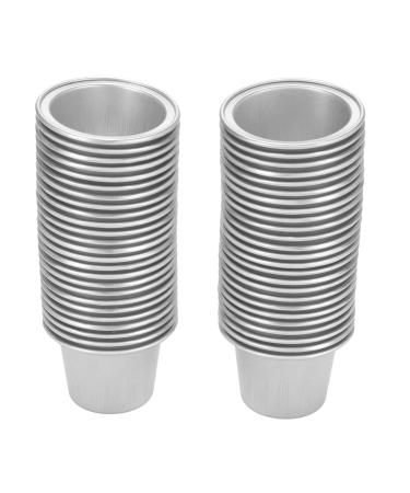 Capsules de caf Couvercles en Aluminium Joint Frais pour Dosettes de caf Autocollants et Brosse pour Usage Domestique 50 Pi ces Capsules de 15ml (Argent)