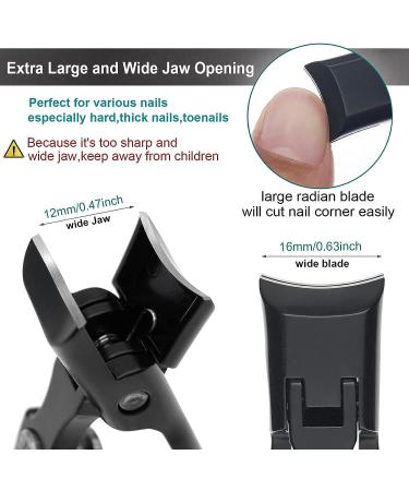 VOGARB Extra Large Wide Jaw Toenail Clippers for Thick Nails - Heavy Duty Fingernail Cutter with Safety Lock and File - No Splash Design for Men, Women, Seniors - Black - Buy Online on GoSupps.com