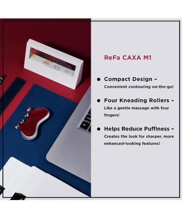 ReFa CAXA M1 Facial Contouring Tool | Reduces Wrinkles, Firms Skin, & Smooths Lines | Face Roller for Tightening and Toning | Pearl Red - Buy Online on GoSupps.com