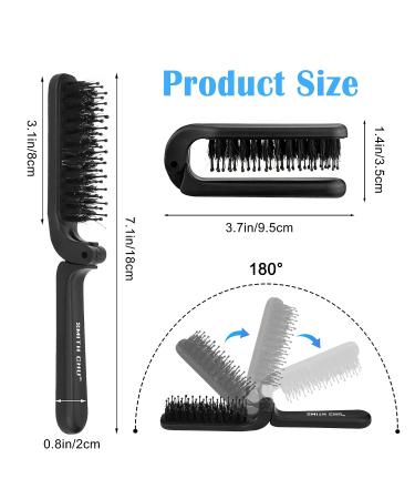 Travel Hair Brush - Mini Folding Pocket Brush for Women & Men - Ideal for Any Hairstyles and Beards - 1PCS-Black - Buy Online on GoSupps.com