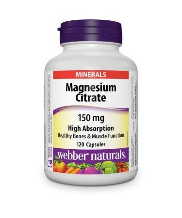 Webber Naturals Magnesium Citrates High Absorption 150 mg 120 Capsules