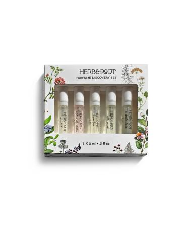 Herb & Root 5 piece Perfume Gift Set for Women Perfume Spray Trial Set Musky Wood Cologne Set for Men Eau de Parfum Holiday Set