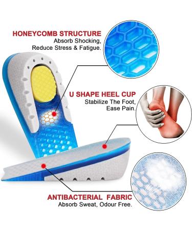 Ailaka Gel Height Increase Insoles - 1 Pair | Shock Absorption Heel Cushion Pads | 2.5cm Height Lift Inserts for Men & Women - Buy Online on GoSupps.com
