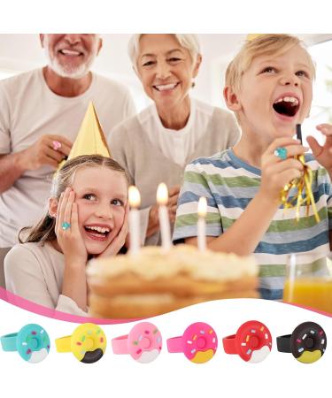 Shappy 48 Pcs Donut Cupcake Rings Donut Cupcake Toppers Multicolored Donut Party Favors Donut Party Supplies Cupcake Party Decoration for Women Wedding Birthday Shower Sweet Dessert Cake Gift 6 Style - Buy Online on GoSupps.com