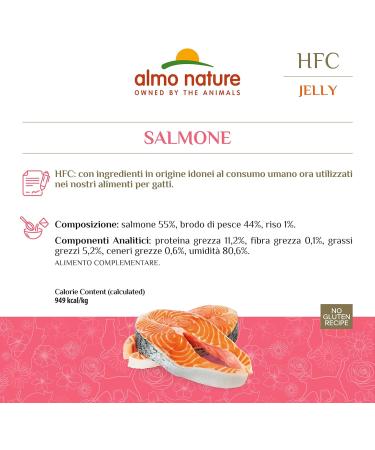 Almo Nature HFC Jelly Megapack Wet Food for Cats - Salmon (6 cans of 70 g) - Buy Online on GoSupps.com
