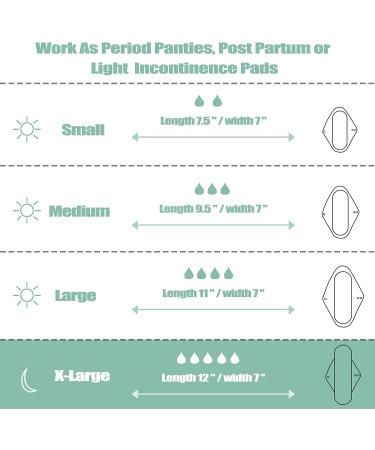 Wegreeco Bamboo Reusable Sanitary Pads - Stylish Cloth Menstrual Pads | Light Incontinence Pads - 6 Pack with Mini Wet Bag | Luxury Medium Size - Buy Online on GoSupps.com