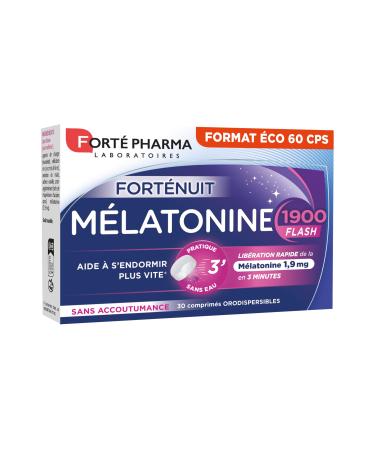 Forté Pharma - Melatonin 1900 Flash Eco Format | Melatonin 1.9mg Sucking Tablets - Fast Action | Sleep Supplement | Sleep Faster Sleep Supplement | 60 orodispersible tablets, 1/day