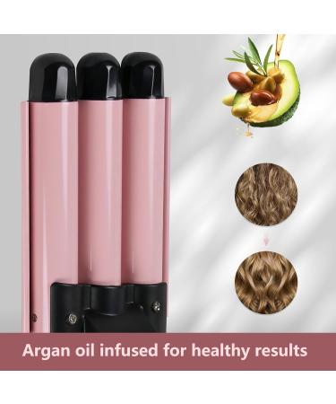 janelove 3 Barrel Hair Waver 25mm Beach Wave Hair Curler with 2 Temperature Adjustments Ceramic Curling Iron with Heat-Resistant Glove for Long Medium Short Hair - Buy Online on GoSupps.com
