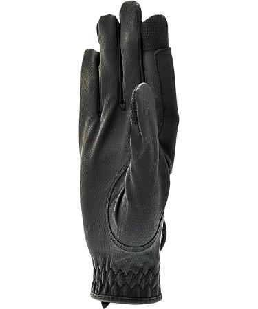Isabella Synthetic Leather Horse Riding Gloves - Touch Screen Capable, Reinforced Fingers, Expert Fit - Black Medium - Buy Online on GoSupps.com