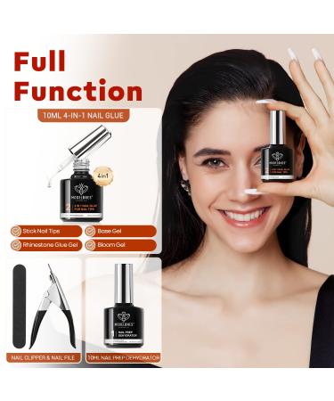 Modelones Nail Tips & Glue Gel Kit - 500 Pieces Mini UV Lamp Gel Nail Extension Set Transparent Color - Perfect Nail Art Gift - Buy Online on GoSupps.com